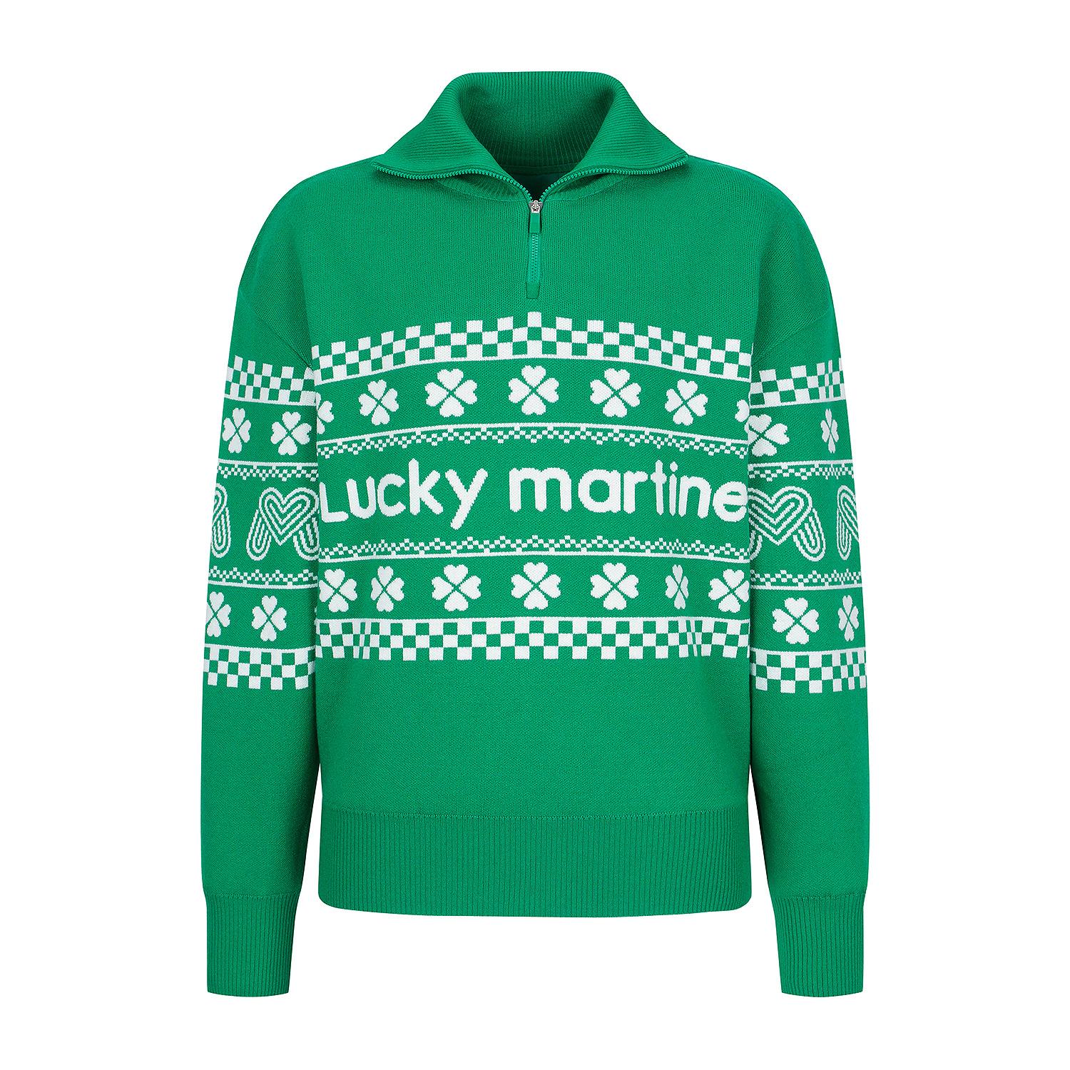 Martin Golf Clover Half Zip-Up Sweater_Green Green/085