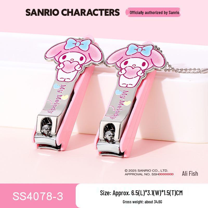 Sanrio Süße Spritzschutz-Flachkant-Nagelknipser für Mädchen - Maniküre-Werkzeug