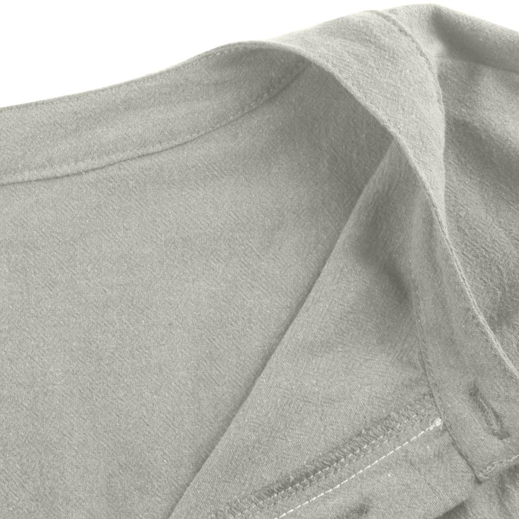 Men's Summer Loose Casual Cotton Linen Short Sleeve Top Color Short Sleeve T-Shirt