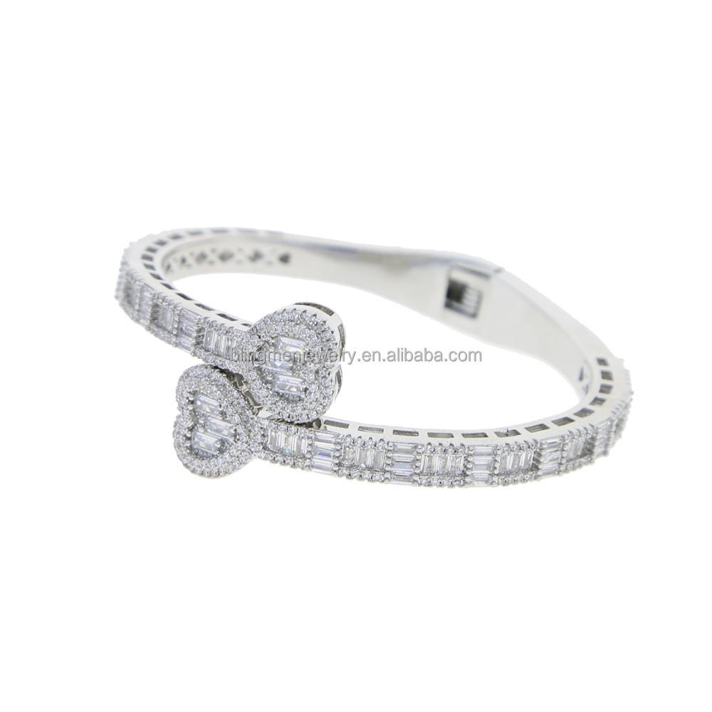 Iced Out Bling Beaded CZ Heart Bracelet for Women