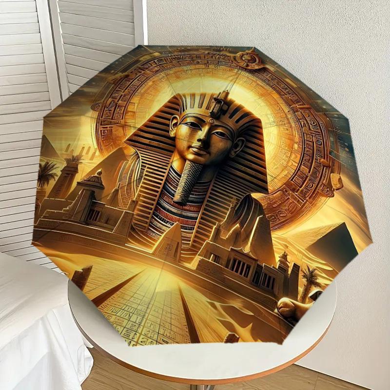 1PC Egyptian Sphinx Umbrella-8-Rib Reinforced Portable Folding Travel Suitable for All Seasons Outdoor Daily Use-H0363