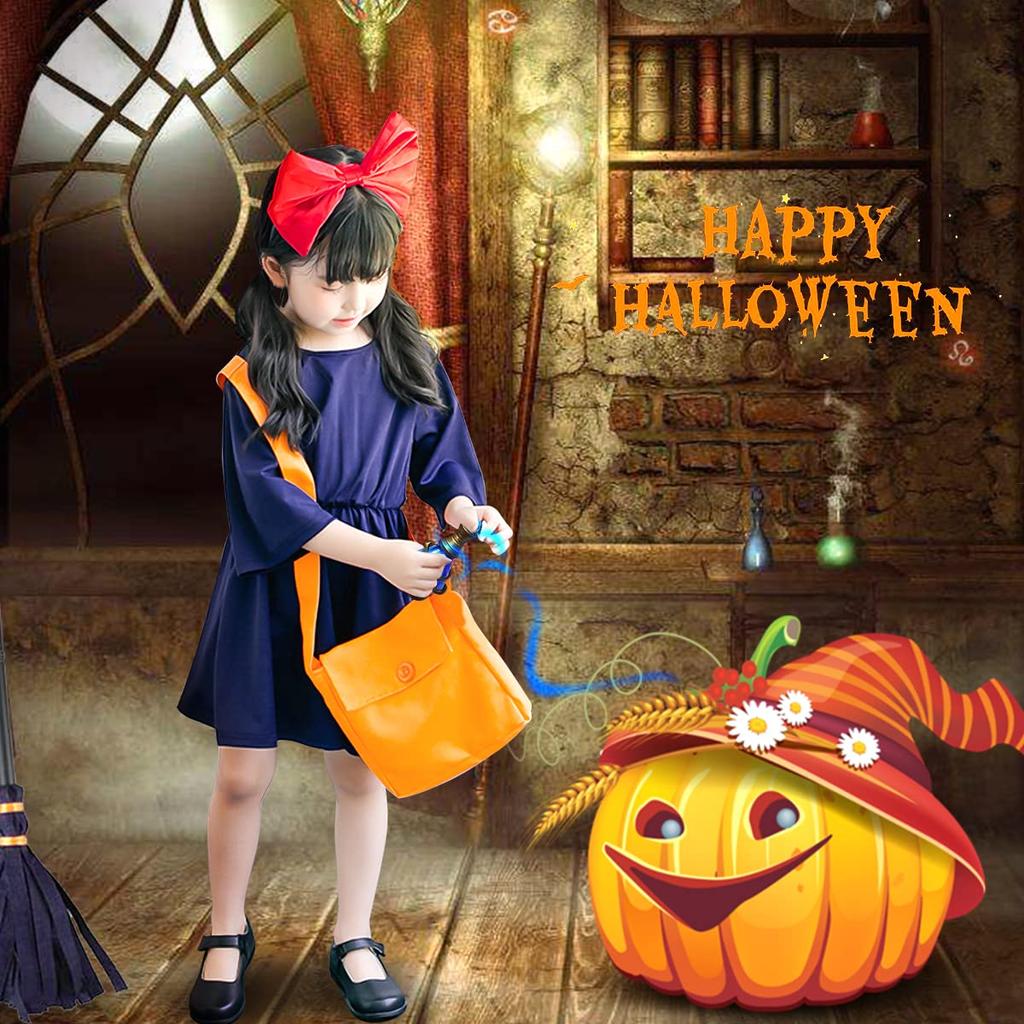 Delivery Service Kiki Cosplay Halloween Kids Costume One Piece Headband Shoulder Bag Set Delivery Service Kids Cosplay Party Christmas Costume