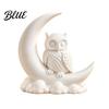Creative Gift for Holidays Crescent Moon Owl Statue 3D Printed Figurine with Cloud Small Statue Countertop Base Desktop Ornament Home Office Bedroom