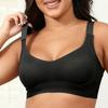 Soutien-gorge sans armature grande taille pour femmes, Soutien-gorge push-up à couvrance totale avec larges bretelles réglables, Fermeture au dos Lingerie confortable pour poitrines généreuses