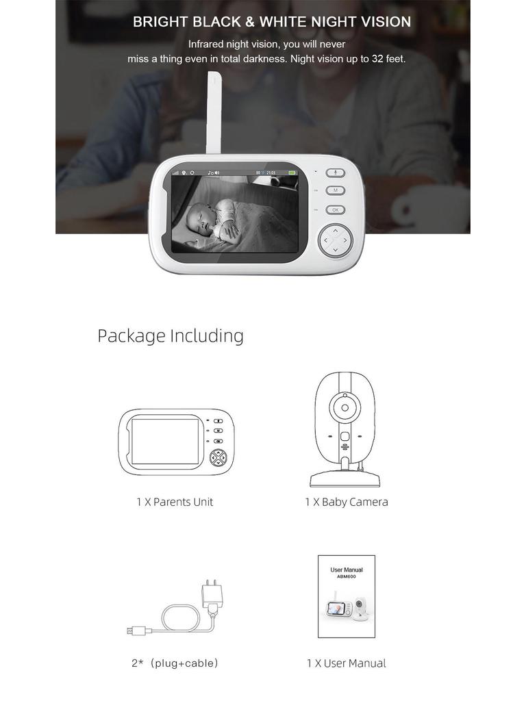 ABM600 HD Wireless Video Baby Monitor