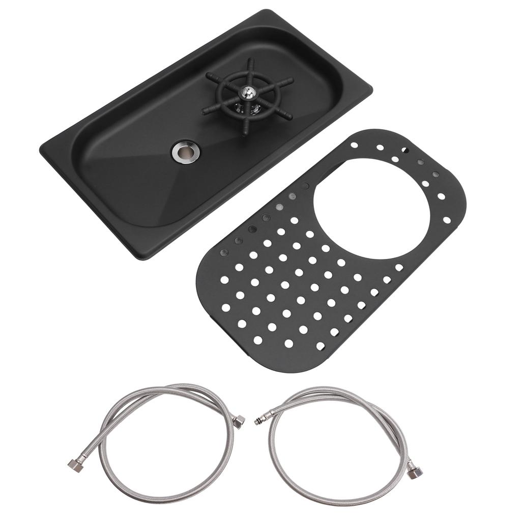 Glass Sink Rinser with Drip Pitcher Rinser Cup Washer 304 Stainless Steel Multi Angle Flushing Easy To Install Embedded for Bar