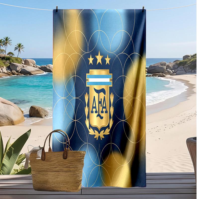 Argentinien Fußball Druck Strandtuch Schnelltrocknend Super Saugfähig Weich Badetuch zum Schwimmen Strand Reisen Fan Souvenir Geschenk