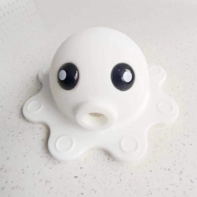 

Silicone Bathtub Drain Cover Suction Cups Octopus Tub Overflow Drain Cover For Deeper Bath Adds Water Bathroom Spa Accessories