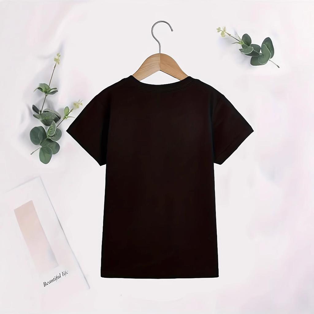 Girls' Casual Princess Letter Pattern T-shirt Summer Children's Fashion Short-Sleeved T-shirt