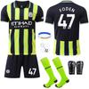 Manchester City Foden Çocuk Futbol Forması 2024/2025, Nefes Alabilen Spor Giyim, Yeşil/Siyah