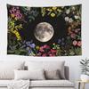 Wildflowers Vertical Wall Hanging, Illustrative Reference Chart Tapestry With Word, Beige White Vintage Tarot Flag Straight