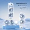 Desktop Dual Head Folding Fan with LED LCD Display & Hook - Portable Ceiling Fan with Night Light