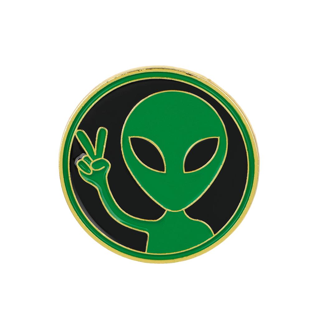 Funny UFO Alien Cat Enamel Pin Cartoon Cow Badges Art Brooches for Backpack Hat Lapel Pins Cosplay Accessories Cool Toys Gifts