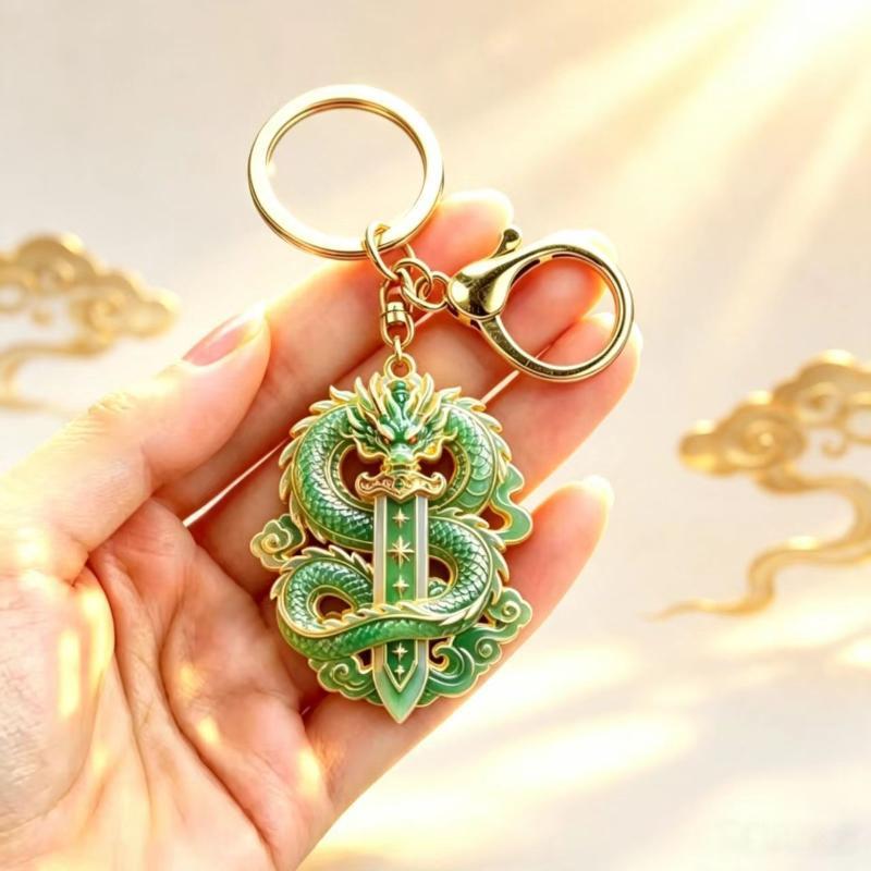 Enamel Luxury Keychain High-End Metal Pendant Bag Charm Blessing Charm