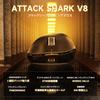 ATTACK SHARK V8 Gaming Mouse with Nordic54L15 PAW3950MAX Fine Three Connection Modes Dual 8K Report 100 Million Hours Battery Cloud Independent Sheet