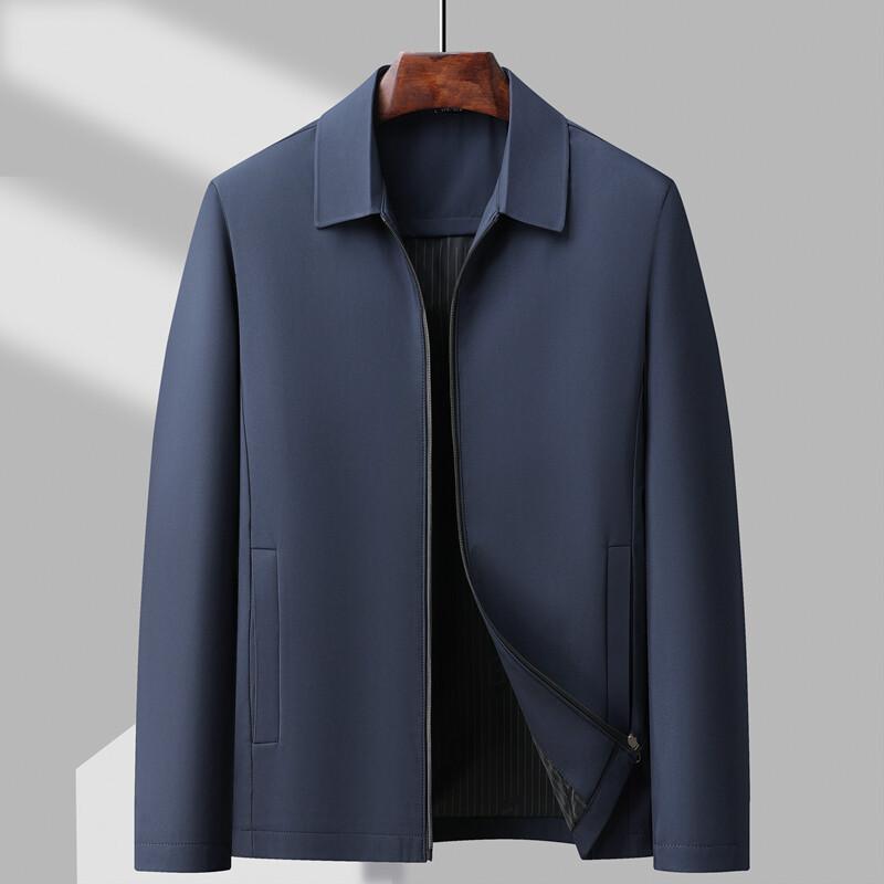 

Spring and Autumn Jacket Dad Jacket Men s Lapel Middle-aged and Elderly Men s Top M Темно-синій