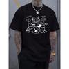 Men'S Top Featuring a  Illustration, Casual Short-Sleeve Round-Neck T-Shirt, Suitable for Summer And Spring, Ideal for Outdoor Activities.