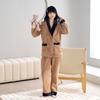 Female Sweet 2PCS Pajamas Set Autumn Winter Coral Fleece Sleepwear Trousers Pijamas Suit Thickened Warm Homewear Lounge Wear