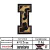Leopard Print Velvet Cloth Patch with English Letter and Black Sequin Embroidery
