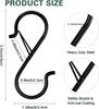 S Hooks 20pcs Heavy Duty 3.5 Inch Metal Hanging Hooks with Safety Buckle Closet Organizer Hooks for Kitchen Clothes Plants Bags Hats Belts