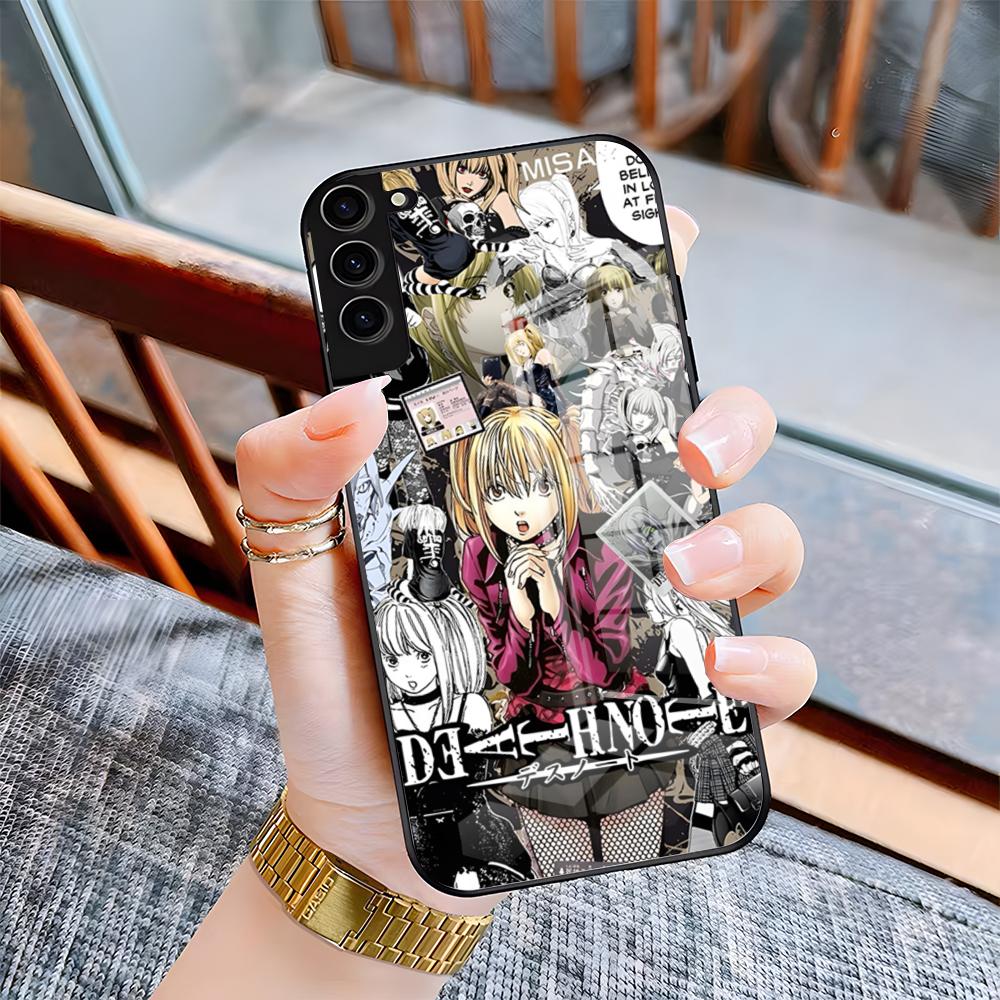 D-Death Note Phone Case For Samsung S25 Plus S20 S20 Plus S22 Ultra S23 FE S21 Plus S21 Ultra Glass Cover