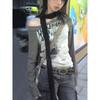 Japanese Y2k Style T Shirts Women Off Shoulder Grunge 90s Cotton Graphic Tops Vintage Harajuku Aesthetic Long Sleeve Tees