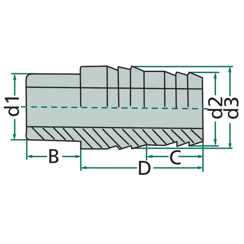 PVC-U Sleeve Ø 20 16 Bar Pressure Adapter for Drip Line