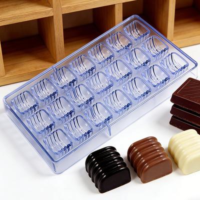 Wave Shape Plastic Chocolate Mold - 21 Cavity Clear Candy Mould for DIY Chocolate, Jelly, Bath Bombs & Valentine's Day Gifts