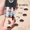 DENOKIN Cordless Coffee Grinder with Mortar and USB Adjustable Grind Size Electric/Manual 2-in-1 Porcelain, Rechargeable, Washable, (Luxury Black)