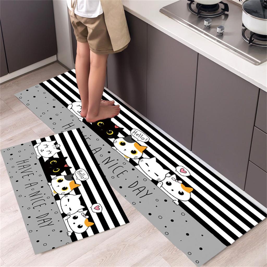 Kitchen Rugs Bathroom Standing Mat Anti Slip Polyester Entrance Door Carpet Floor Mats QYSC-204 40