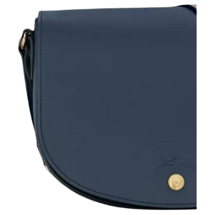 Longchamp Épure Adjustable Cotton Shoulder Strap Leather Insert Small Calfskin Crossbody Bag Women Crossbody Bag Navy-Blue 10253HFY006