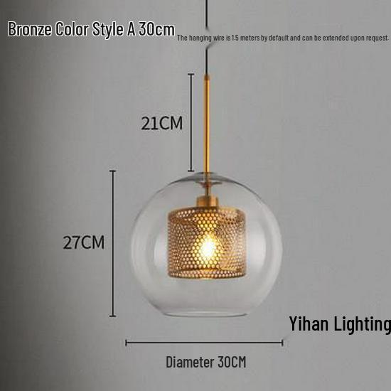 Nordic Modern Pendant Light – Minimalist Glass Fixture for Coffee Shops, Bedside, Bar Counters