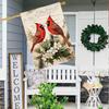 1pc Christmas Cardinal Garden Flag - Double-Sided Polyester Yard Flag, No Electricity Needed, Festive Outdoor Lawn Decor