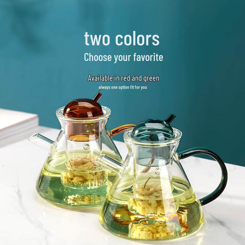 Nordic High Borosilicate Glass Teapot with Colorful Lid
