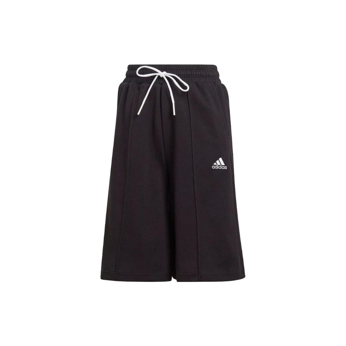 

Adidas Solid High-Waisted Lace-Up Sports Shorts Women shorts Black IC6611 L