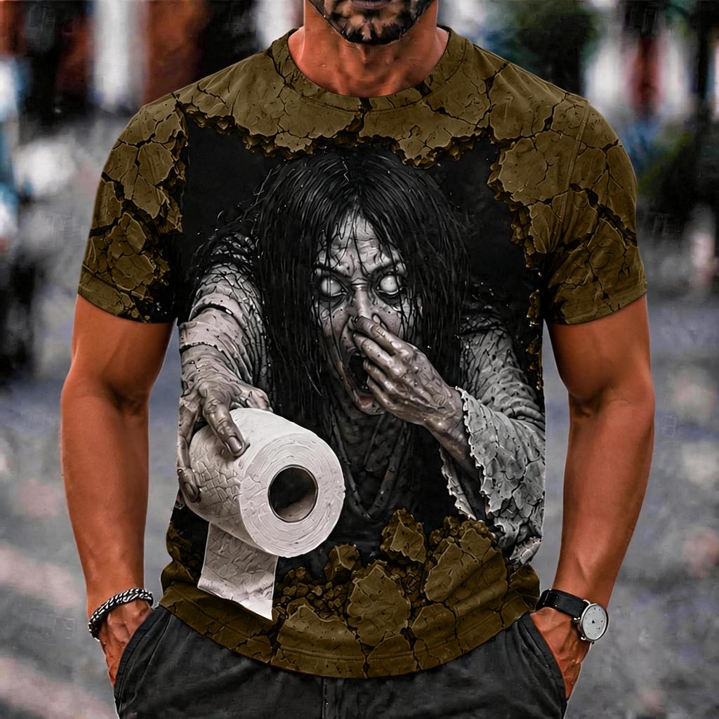 Men's Funny Halloween Printed T-Shirt for Costume Party
