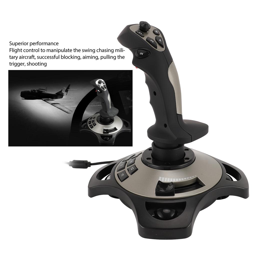 PC Flight Joystick Vibration Function Ergonomic Grip Professional Acceleration Valve PC Flight Game Joystick for PC for Laptop
