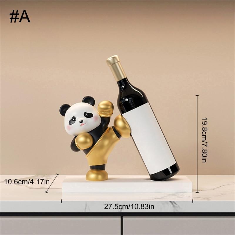Resin Panda Wine Holders Panda Wine Rack For Stylishly Showcasing Wine Bottles In Kitchens Or Living Space Wine Display
