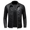Men's Stand Collar Slim Fit Leather Motorcycle Jacket - 2024 Autumn/Winter Korean Style Outerwear