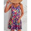 New spring and summer printed strapless women's dress