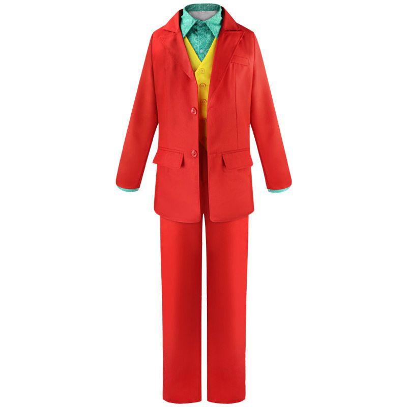 Joker Performance Costume Cosplay Outfit Set Jack the Clown (Red Suit) Set XS