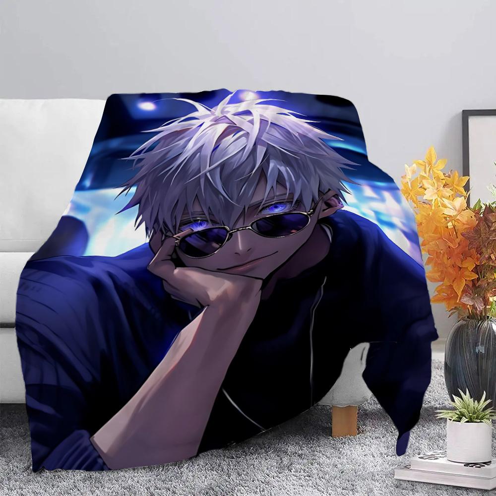 Anime Jujutsu Kaisen  Printed Picnic Blankets Warm Blanket Gojo Satoru Soft and Comfortable Blanket Home Travel Birthday Gift