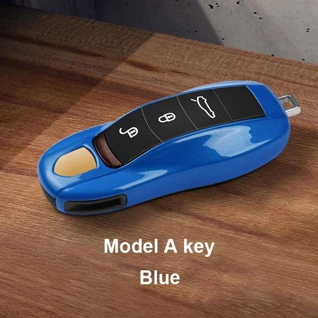 AABKV1 Solid Color ABS Car Key Case Cover Accessories For Porsche Panamera 2017 Cayenne 2018 2019 911 2020 2021 2022 2023 2024 Taycan