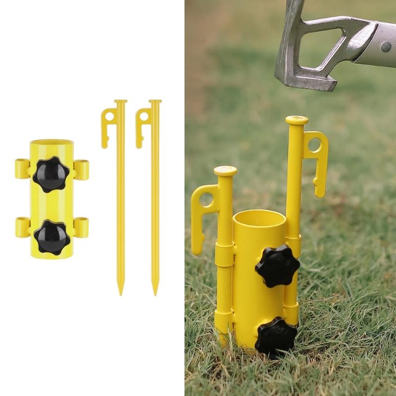 Portable Tent Holder with Tent Pegs Canopy Rod Fixed Tube for Outdoor Camping