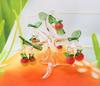 Four Cart Cute Handmade Glass Crafts Peach Small x Set "Rolling Tree" 3-Piece