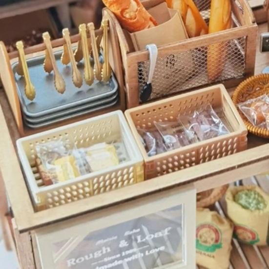 Miniature Kitchen Vegetable Storage Box Mini Wood Basket Cute Dollhouse Furniture Accessory for Enhanced Miniature Scenes