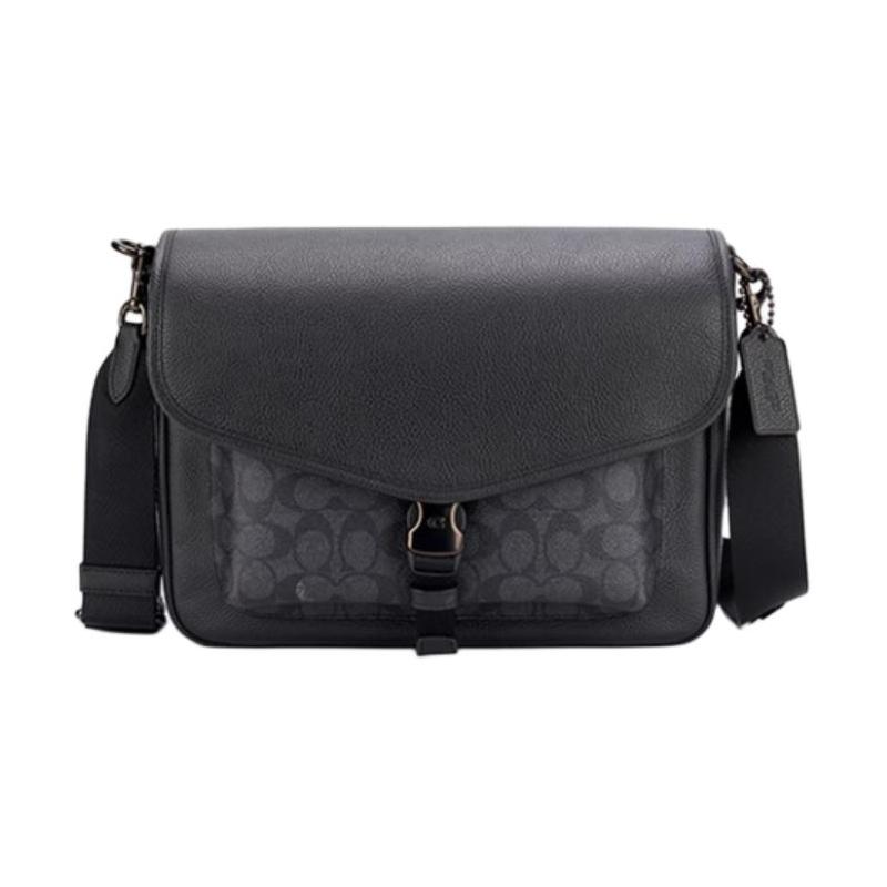 

COACH Charter 30 Classic Logo Print Portable Cow Leather Envelope Bag Crossbody Shoulder Bag Large Men s Charcoal Gray сірий колір