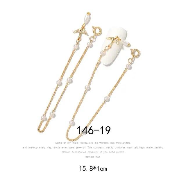 Un morceau de strass brillants en Zircon pour Nail Art, diamants de luxe, chaînes à pampilles, bijoux en perles, décorations d'ongles, accessoires de manucure