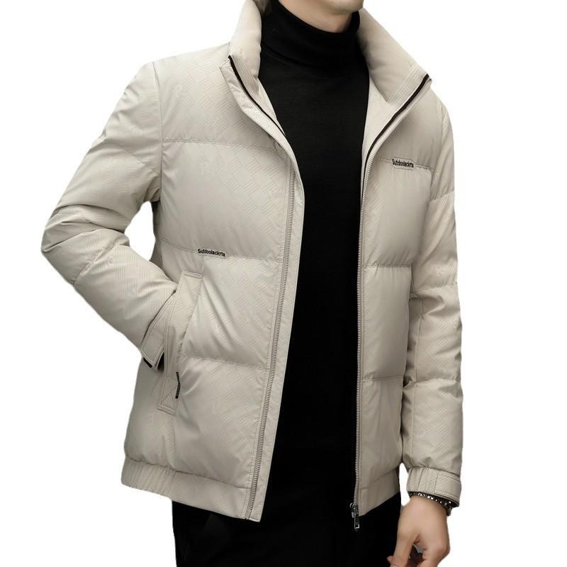 Mens Winter Duck Down Jacket Stand Collar Warm Thick Puffer Coat Urban Style Cold Weather