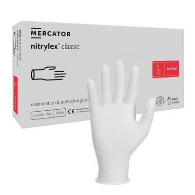Nitrile Gloves White Mercator Nitrylex Classic White 100 Pieces